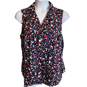 Talbots Women's‎ Sleeveless Blouse Size 20W Cotton Blend Floral Print Coastal